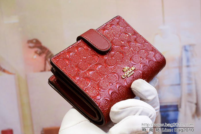 COACH蔻馳 新款壓花 53436 女士中款全皮錢包  Chz1311
